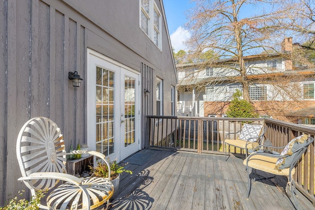 deck featuring french doors