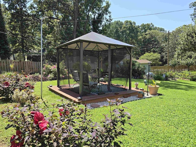 view of yard with a gazebo