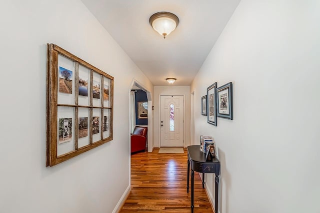 entryway featuring dark hardwood / wood-style flooring