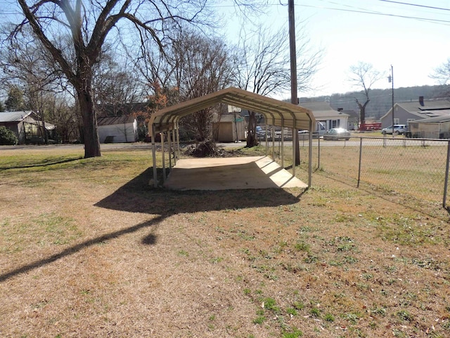 view of yard featuring a carport