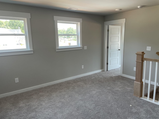 carpeted spare room with a wealth of natural light