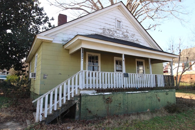 view of front of home with a porch