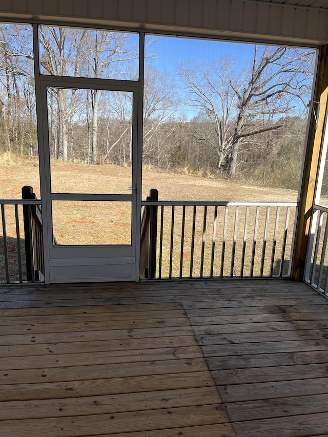 deck with a lawn