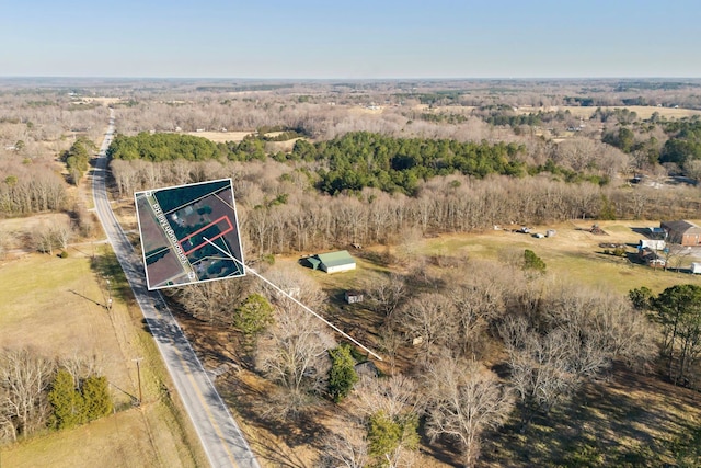 bird's eye view with a rural view