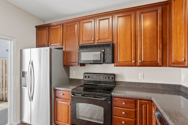 kitchen with black appliances