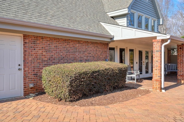 property entrance with french doors