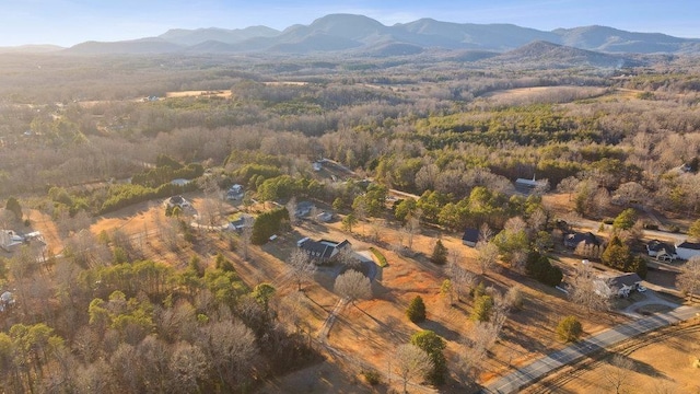 drone / aerial view with a mountain view