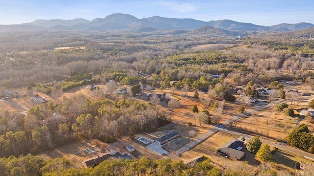 aerial view with a mountain view