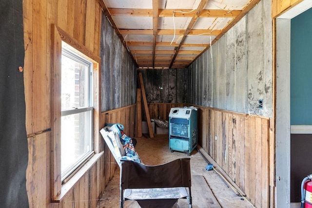 storage room featuring heating unit