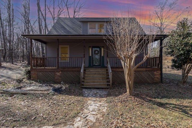 view of front of home with a porch