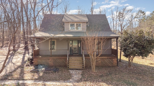 view of front of home with covered porch