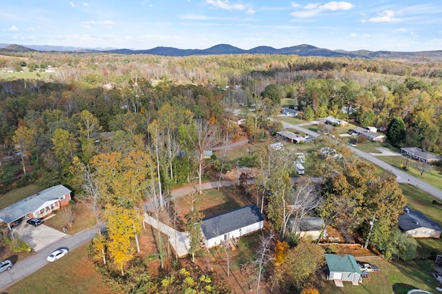 bird's eye view featuring a mountain view