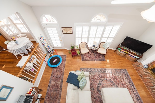 living room featuring hardwood / wood-style flooring