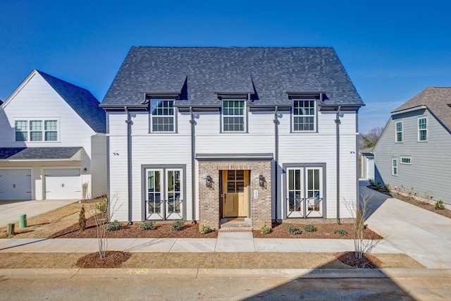 view of front of property featuring a garage