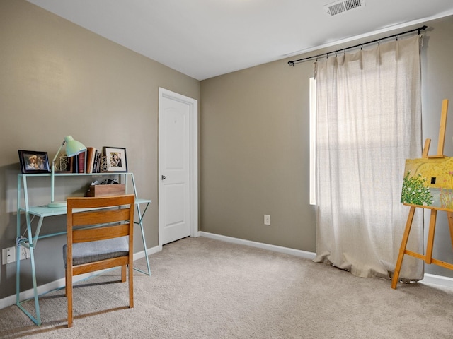 view of carpeted office