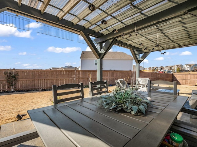 view of patio / terrace featuring a pergola