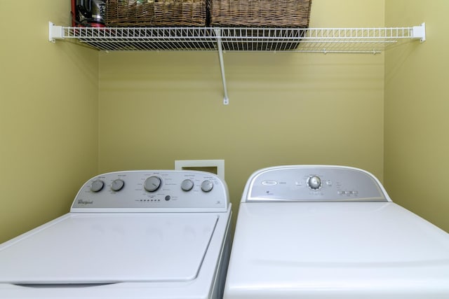 laundry area featuring washing machine and dryer