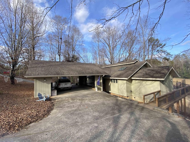 view of front of house featuring a carport