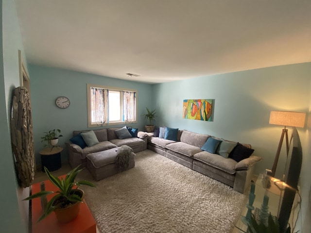 living room with carpet floors