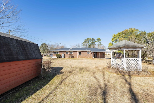 view of yard featuring a gazebo