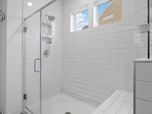 bathroom with walk in shower