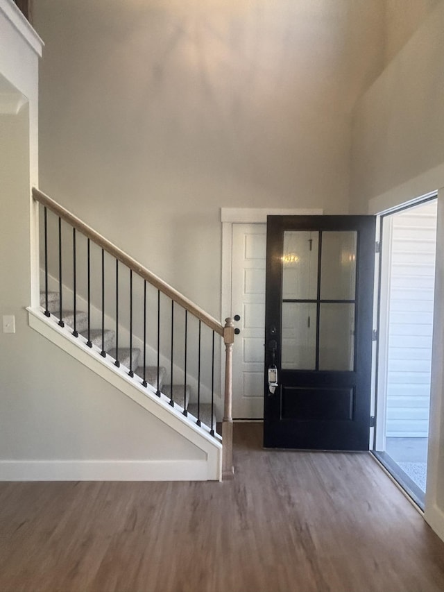 entrance foyer featuring hardwood / wood-style floors