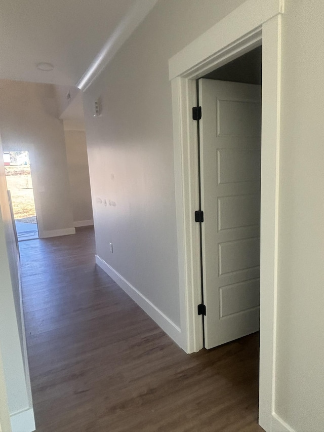 hall featuring dark hardwood / wood-style flooring