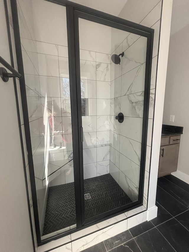 bathroom with an enclosed shower