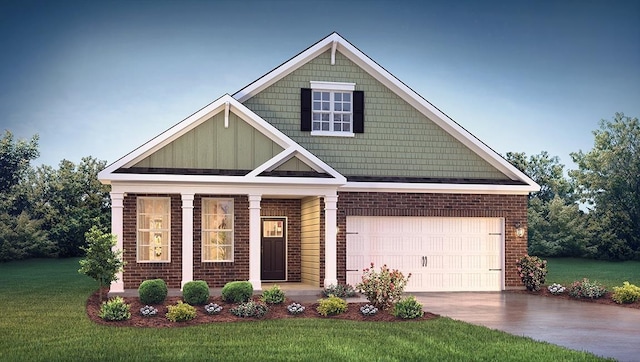 craftsman-style house with a garage and a front yard