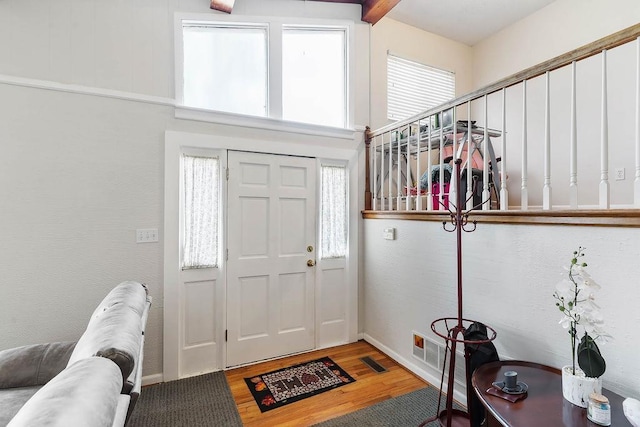 foyer featuring wood-type flooring