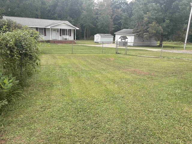 view of yard with a porch