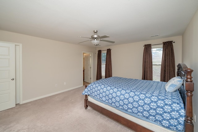 bedroom with carpet and ceiling fan