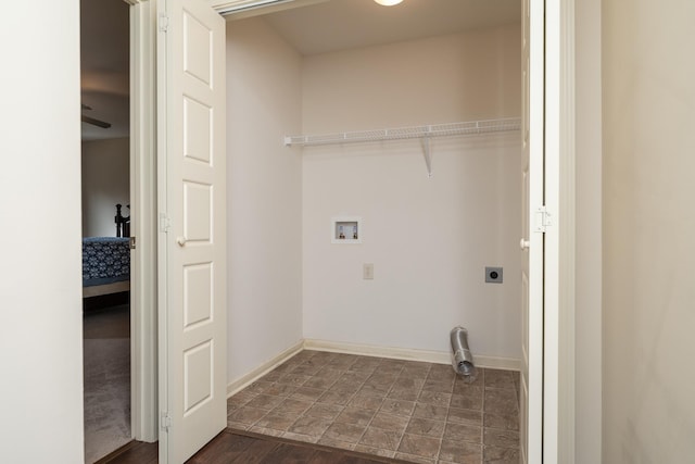 laundry room with hookup for an electric dryer and hookup for a washing machine