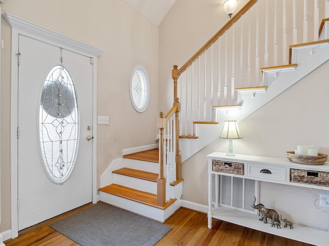 foyer featuring light hardwood / wood-style floors