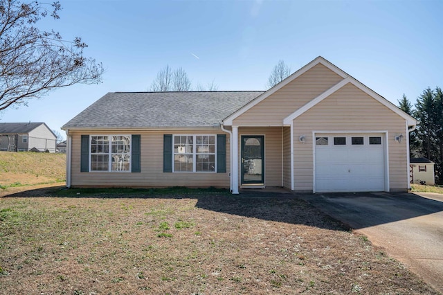 ranch-style home with a garage