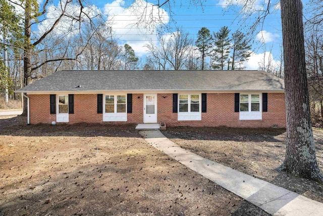 view of single story home