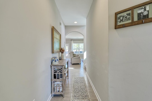 hallway featuring light hardwood / wood-style floors