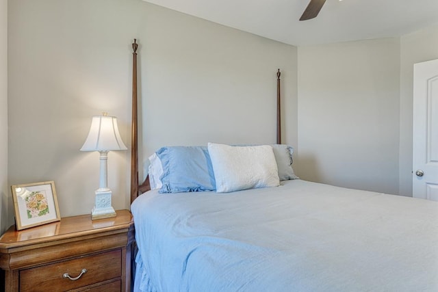 bedroom featuring ceiling fan