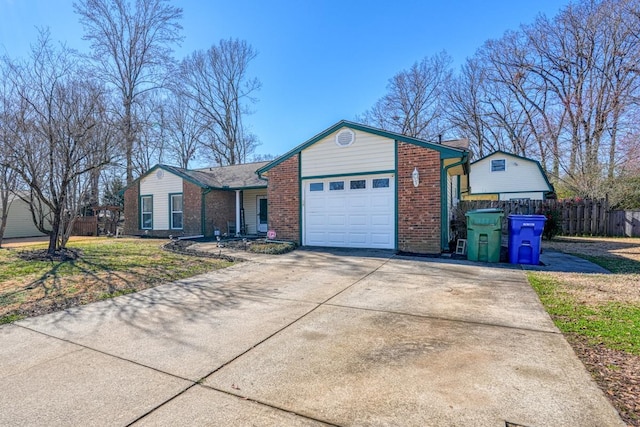 single story home featuring a garage