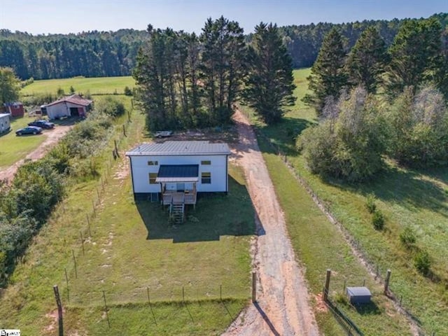 drone / aerial view featuring a rural view