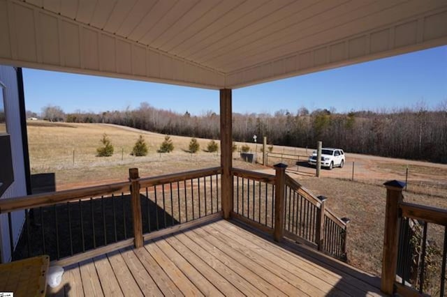 deck with a rural view