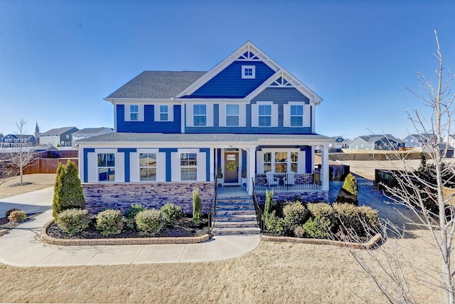 view of front of property featuring a porch