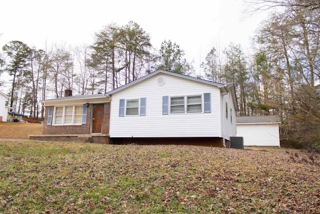 view of front of home featuring central AC