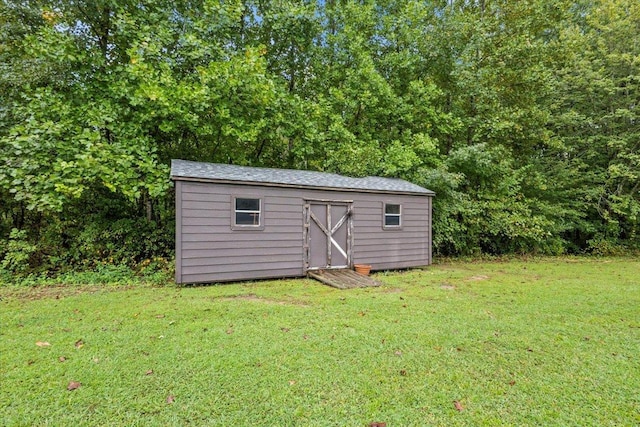 view of shed