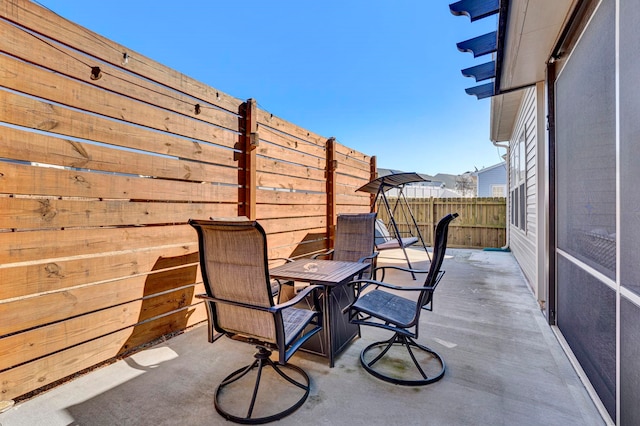 view of patio featuring a fenced backyard