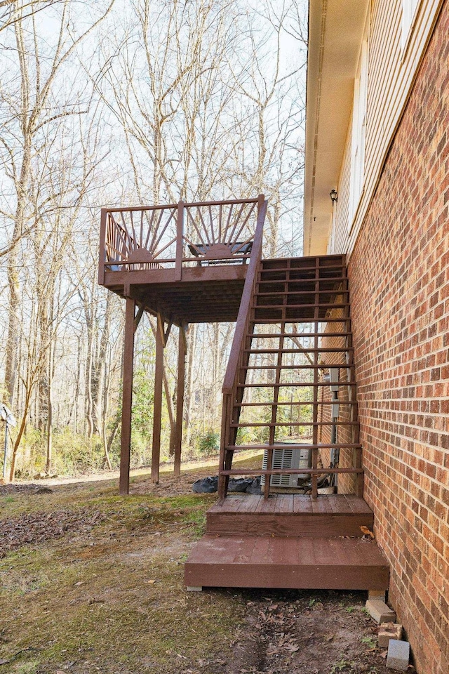 wooden deck with stairway