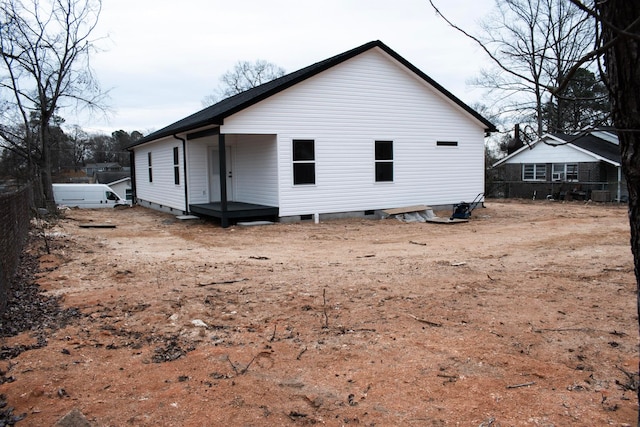 exterior space with crawl space