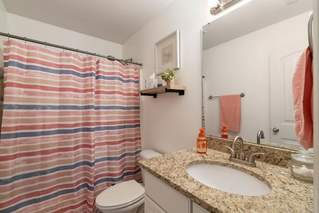 bathroom with toilet and vanity