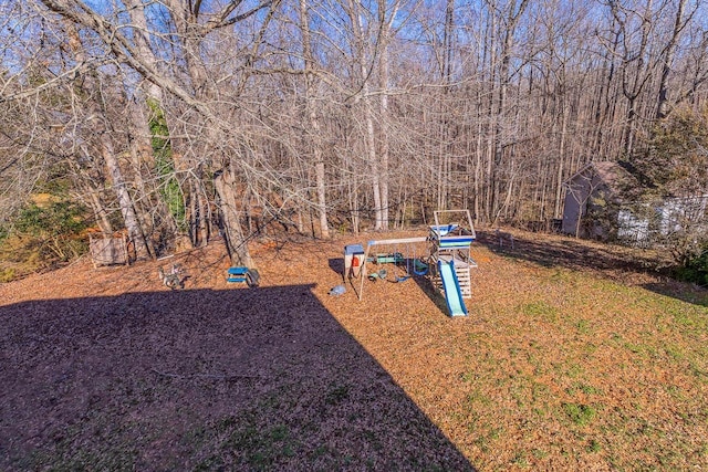 view of yard featuring a playground