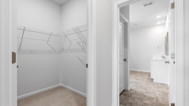 spacious closet featuring a sink